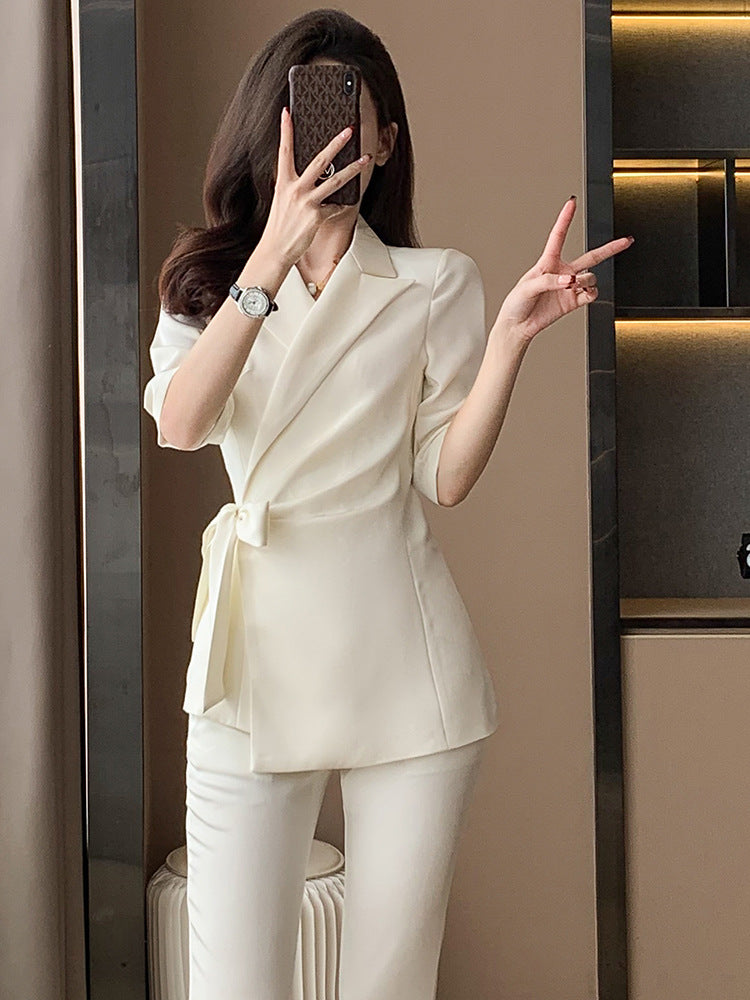 Elegant Professional Co Ord Set – Three-Quarter Sleeve Blazer & Pants
