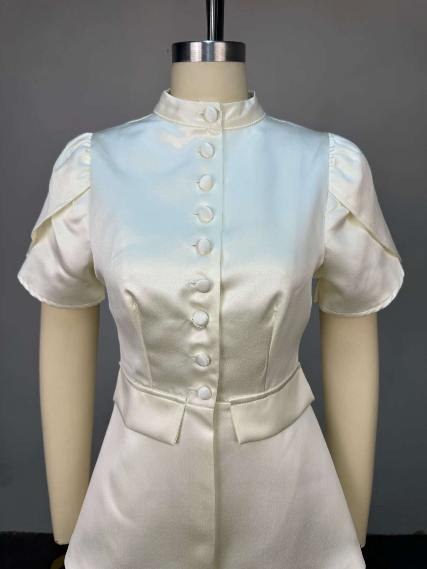 Puff Sleeve Blazer Co Ord Set – Buttoned Waist Blazer & Matching Bottom