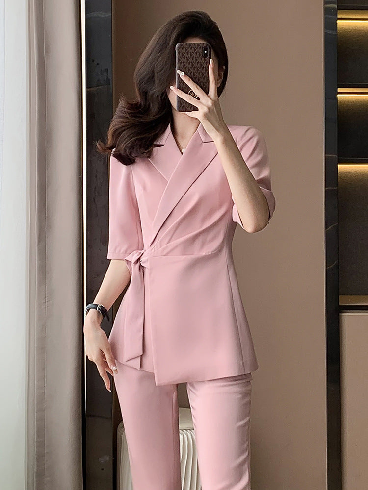 Elegant Professional Co Ord Set – Three-Quarter Sleeve Blazer & Pants