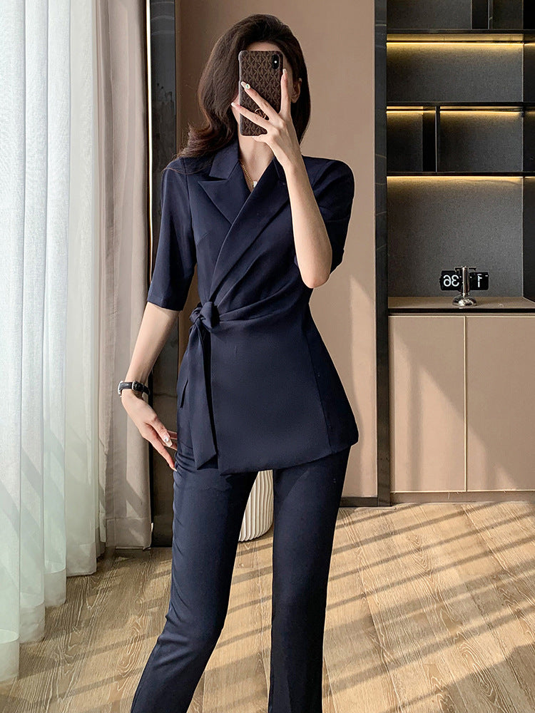 Elegant Professional Co Ord Set – Three-Quarter Sleeve Blazer & Pants