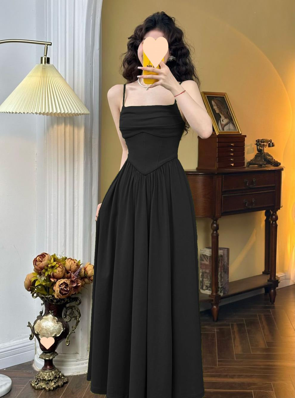 Mint Green Pleated Suspender Maxi Dress