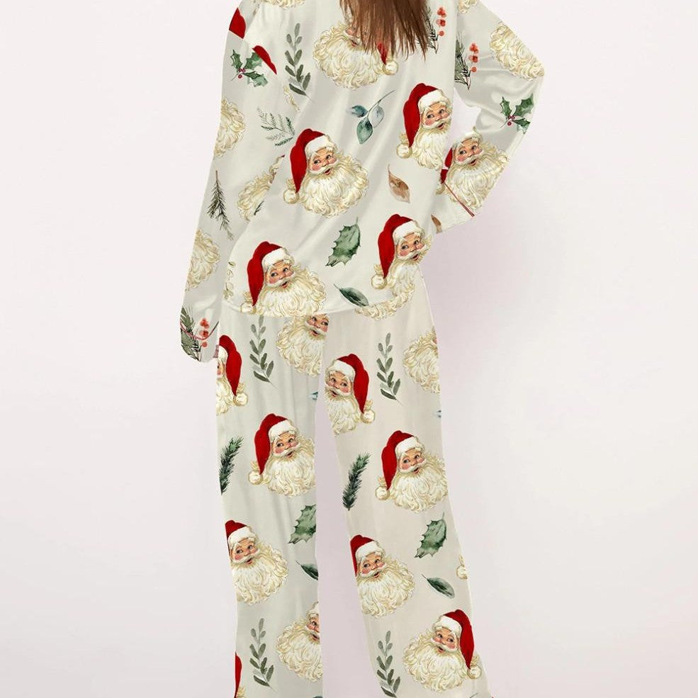 Festive Print Pajama Co Ord Set – Long Sleeve Top & Pants (Christmas Edit)