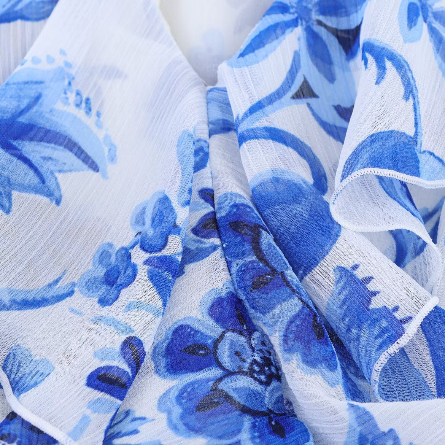 Blue Belted Layered Long Sleeve Midi Dress for Elegant Women