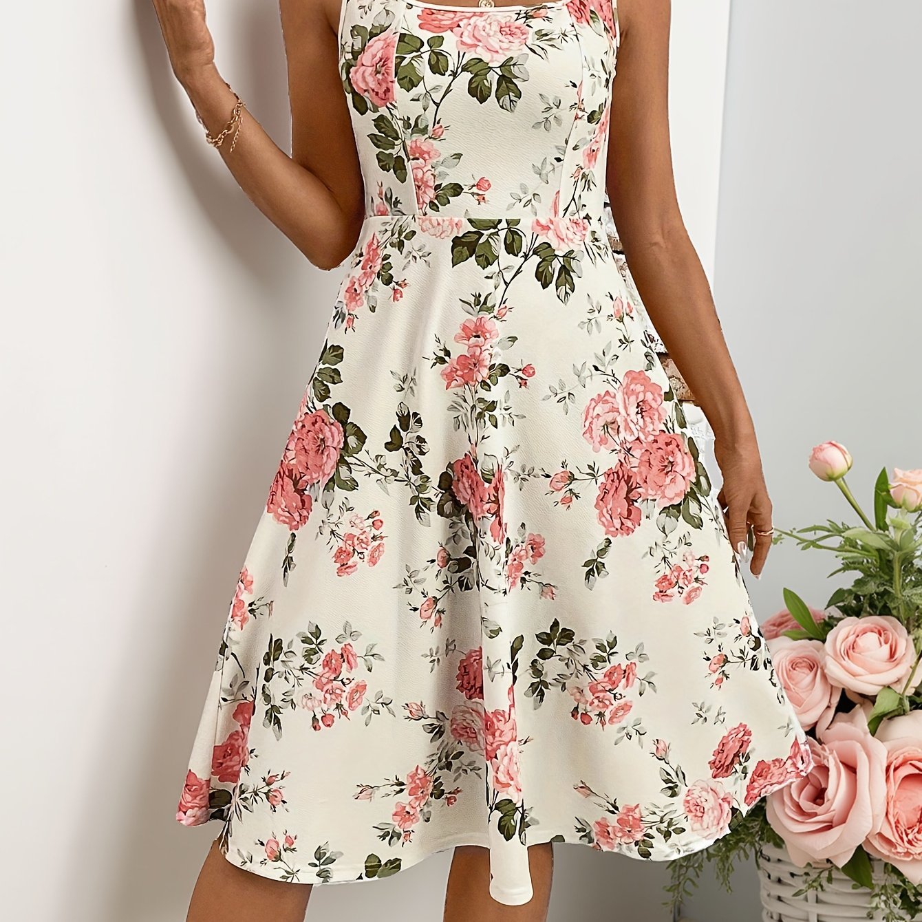 Vintage Polo Collar Princess Sleeve Spliced Retro Style Midi Dress