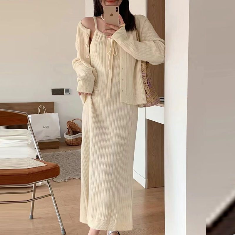 Refined Ice Silk Two Piece Knit Lounge Set