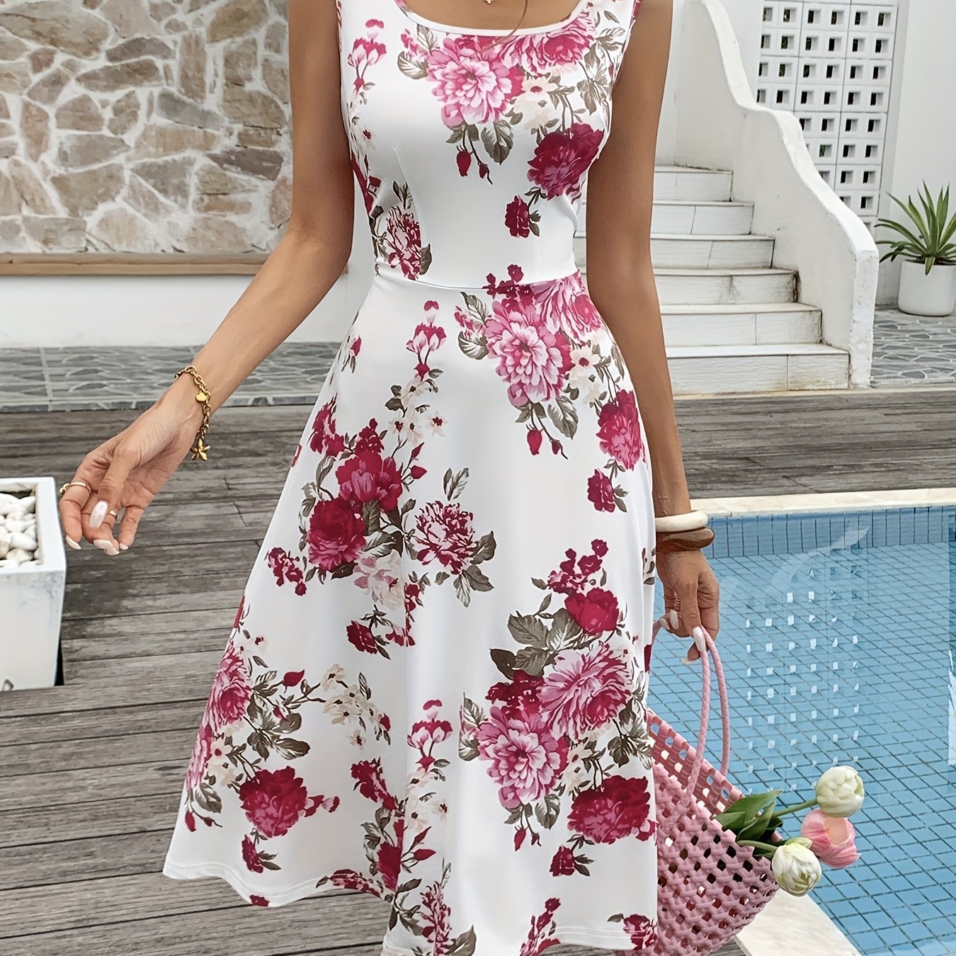 Vintage Polo Collar Princess Sleeve Spliced Retro Style Midi Dress