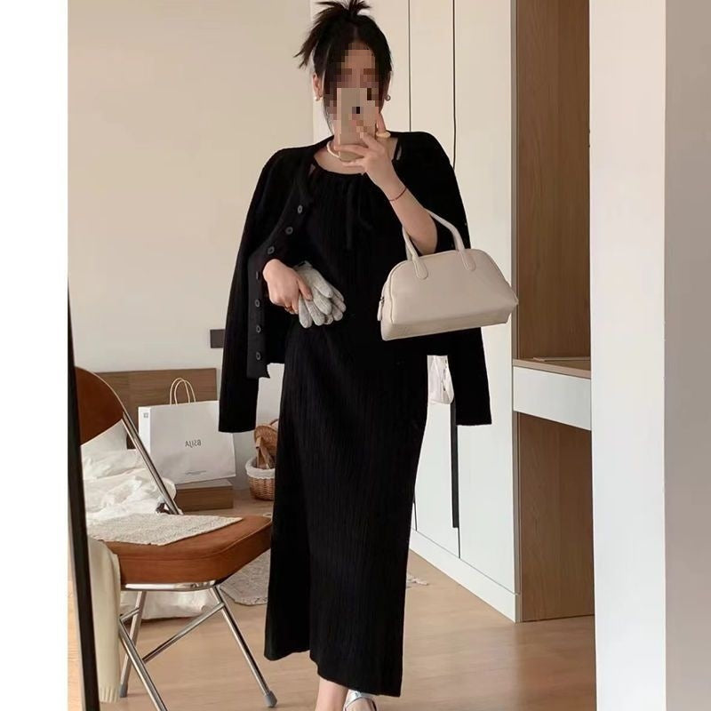 Refined Ice Silk Two Piece Knit Lounge Set