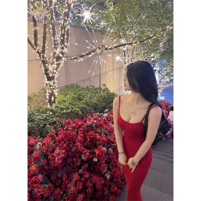 Stylish One-Shoulder Polyester Backless Long Dress