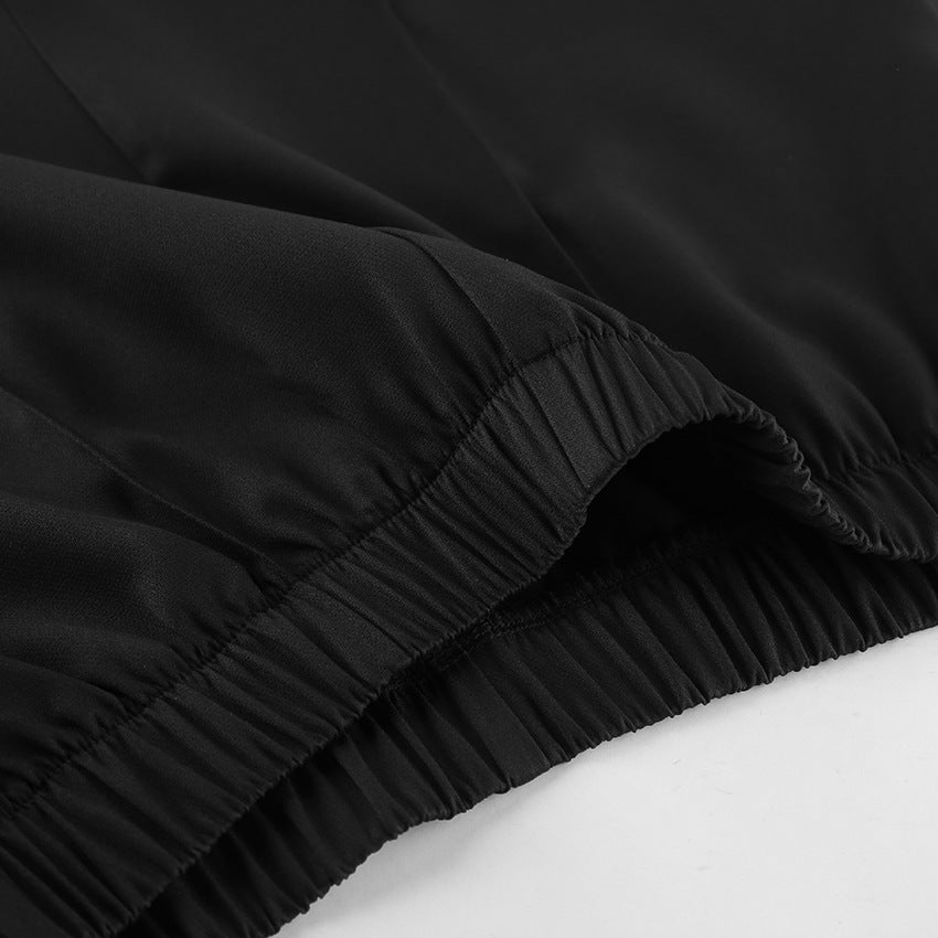 Women’s Co Ord Set Black Slim-Fit Blazer & Trousers Suit (Wool Blend)