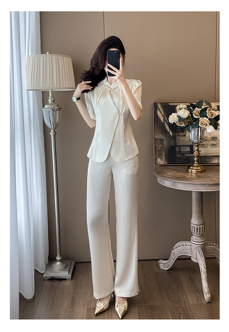 Women’s Office Co Ord Set – Short-Sleeve Blazer & Trousers (Formal Suit)