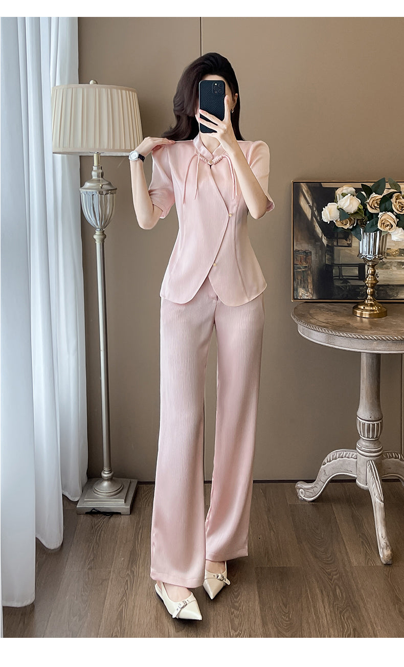 Women’s Office Co Ord Set – Short-Sleeve Blazer & Trousers (Formal Suit)